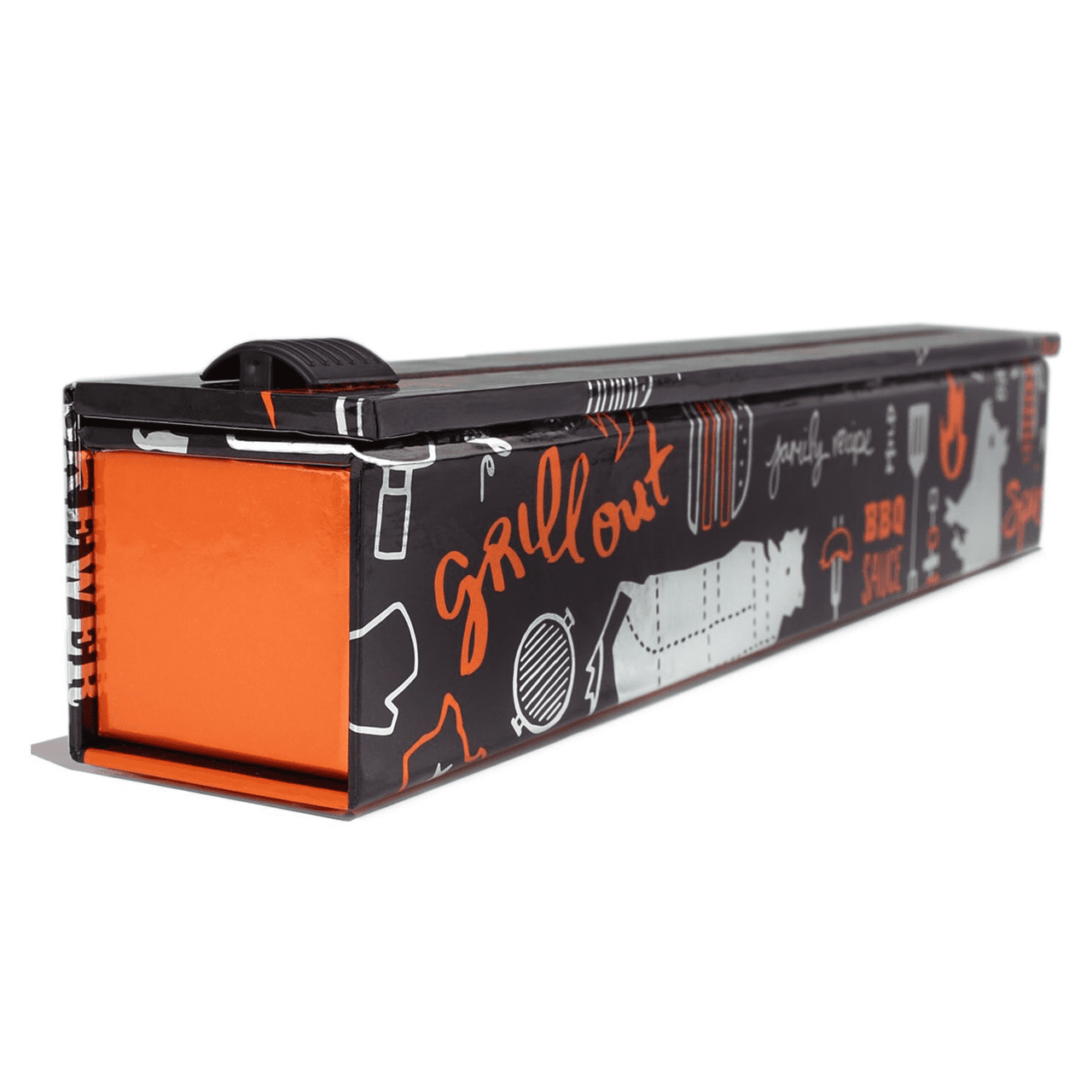 ChicWrap BBQ Grill Foil Refillable Dispenser with 12" x 30' Roll of Heavy Duty Professional Grade Aluminum Foil