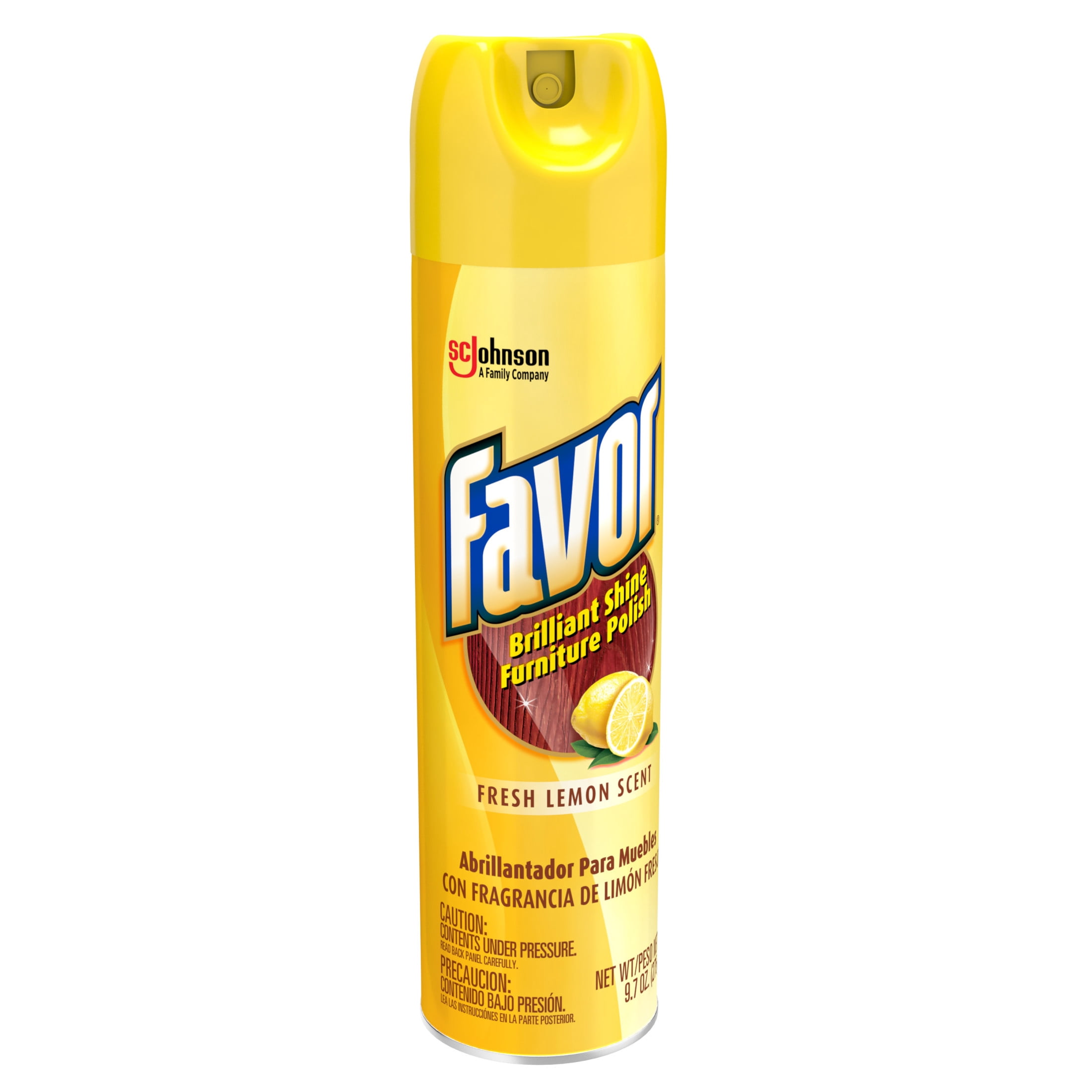 (6 pack) Favor Brilliant Shine Furniture Polish, Fresh Lemon Scent, 9.7 fl oz