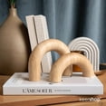 thumbnail image 5 of Home Decor Accents, Aesthetic Shelf Decor, Coffee Table Books Decor, Bookshelf Neutral Decor, Japandi Modern Decorative Object, Entryway Table Decor, Boho Living Room Decor (Natural 3pc Set Arches), 5 of 12