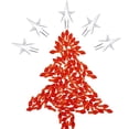 thumbnail image 1 of Bombillas de plástico Boao para árbol de Navidad, 100 unidades, con 5 estrellas, color rojo, 1 of 5