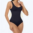 thumbnail image 3 of WMTBSRSW Women's Seamless Shapewear Bodysuit Shaping Mid-Thigh Body Shaper Seamless U Neck Full Body Shaper with Open Crotch Black Small, 3 of 6
