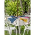 thumbnail image 3 of Outdoor Tablecloth with Umbrella Hole for Patio/Picnic/Party/Camping, Watercolor Colorful Floral Waterproof Table Cloth Round Cover Washable, Spring Summer Flowers (Dia 54"), 3 of 8