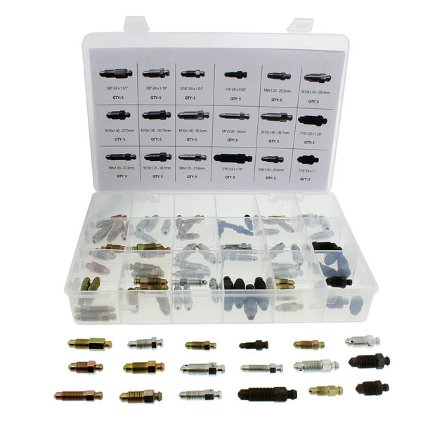 ABN Brake Bleeder Screw 90Piece Assortment SAE & Metric Bleeding