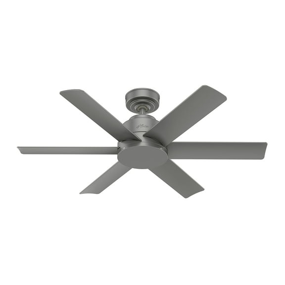 Restored Hunter Fan 44 inch Casual Matte Silver Finish Outdoor Ceiling Fan with 6 Blades (Refurbished)
