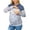 Blue, variant on Gyujnb Women's Color Block Maternity Nursing Hoodie Long Sleeve Double Layer Breastfeeding Top with Kangaroo Pocket,L