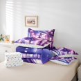 thumbnail image 6 of Homewish Chic Girls 7pcs Bedding Comforter Set,Modern City Road Queen Bedding Sets,Purple Pink Queen Sheet Sets For Princess,Super Cozy Room Decor Reversible, 6 of 8
