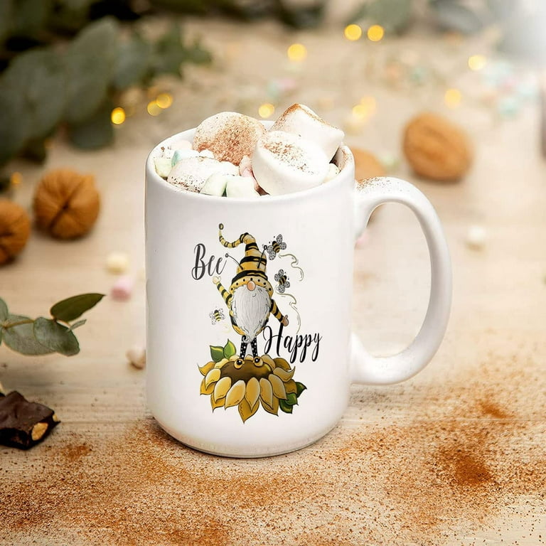 Personalized Gnome Coffee Mug, Bee Happy Mug, Bee Gifts For Women,  Farmhouse Mug, Bee Gift Ideas, Gnome Gift For Mom, Cute Bee Mug, Bee Lover  Gift, Mother's Day Gifts For Mom From