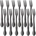thumbnail image 1 of Silverware Set, Stainless Steel Cutlery Flatware Set Knife Fork Spoon Utensils, Home Kitchen Hotel Restaurant Tableware Dinnerware Set Service for 12 (Black, 12 PCS Oyster Fork), 1 of 6
