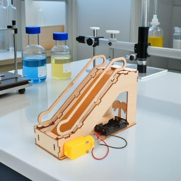OULII STEM Science Kits Electric Escalator Science Project Wooden Light Yellow 1Pcs