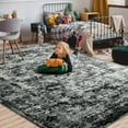 thumbnail image 4 of Cydiria Vintage Boho Traditional Oriental Faux Wool Area Rug, 8' x 10', Black, 4 of 7