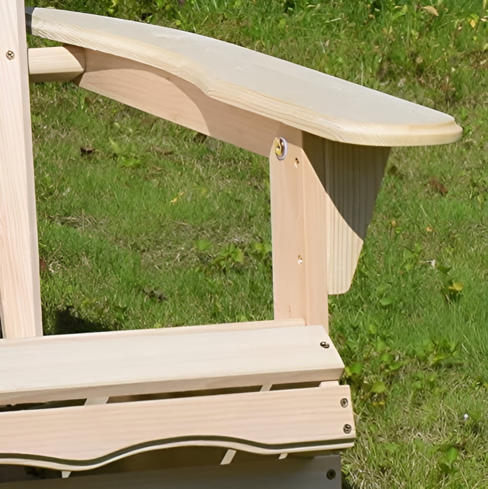 Merry Garden Foldable Wooden Adirondack Chair, Outdoor, Garden, Lawn, Deck Chair, Natural (Set of 2)