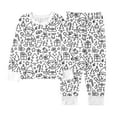 thumbnail image 5 of REDARER Girls Holiday Sleepwear Set, Cute Doodle Print Pajamas, Cozy 2-Piece Long Sleeve Loungewear,Size:9-10 Years, 5 of 7