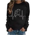 thumbnail image 1 of Sudadera Para Mujer Cuello Redondo Sudadera de Gran Tamaño Casual Manga Completa Cuello Redondo Tops Camisas Sueltas Blusa Jersey Sudadera Estampada Odeerbi  ODB136874, 1 of 5