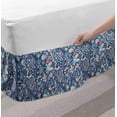 thumbnail image 2 of Jacobean Bed Skirt, Spring Themed Floral Damask with Petals Oriental Motif on Stripes, Elastic Bedskirt Dust Ruffle Wrap Around for Bedding Decor, 4 Sizes, Slate Blue Multicolor, by Ambesonne, 2 of 2