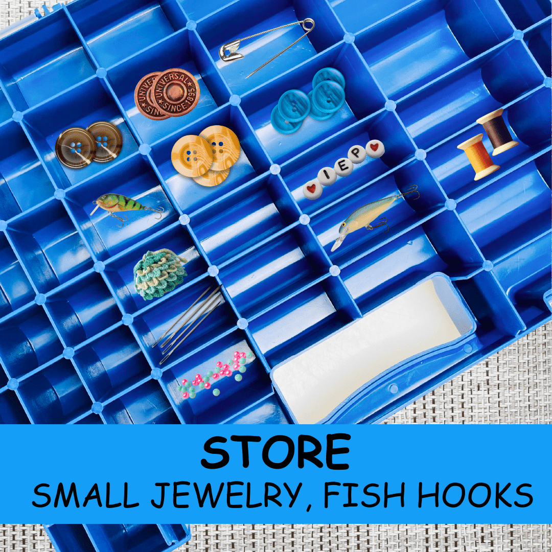 BIN BUDDY 54-Compartment Plastic Storage Box - Versatile Organizer for Jewelry, Crafting, Fishing Tackle, Small Tools, and More