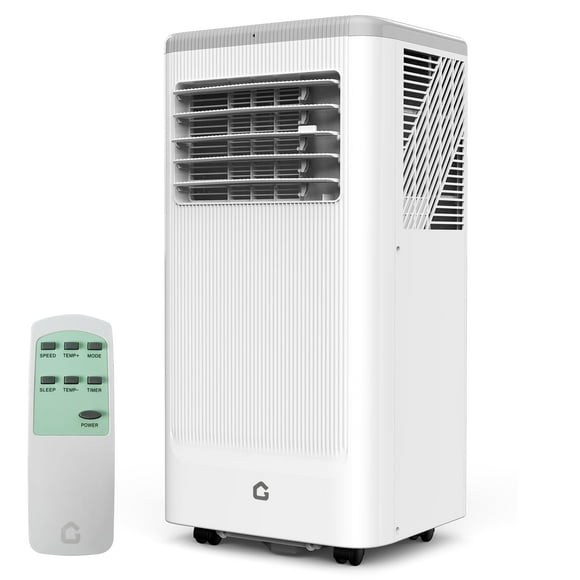 CazToi 10000 BTU Portable Air Conditioner with Heater 4-in-1 Cools 450 Sq.Ft Heat Pump Dehumidifier & Fan Quiet 50dB Remote