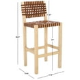 thumbnail image 3 of SAFAVIEH Sorrento Square Mid Back Counter Stool, Natural/Light Honey, 3 of 13