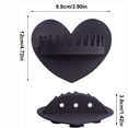 thumbnail image 3 of Slhenay Shower Hair Catcher, Silicone Reusable Heart Shape Wall-Mount Suction Hair Collector, Avoid Clogging Shower Drains (Black), 3 of 5
