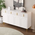 thumbnail image 4 of Noble House Sideboard with Gold Handles and Legs,4 Doors,4 Drawers,White, 4 of 10