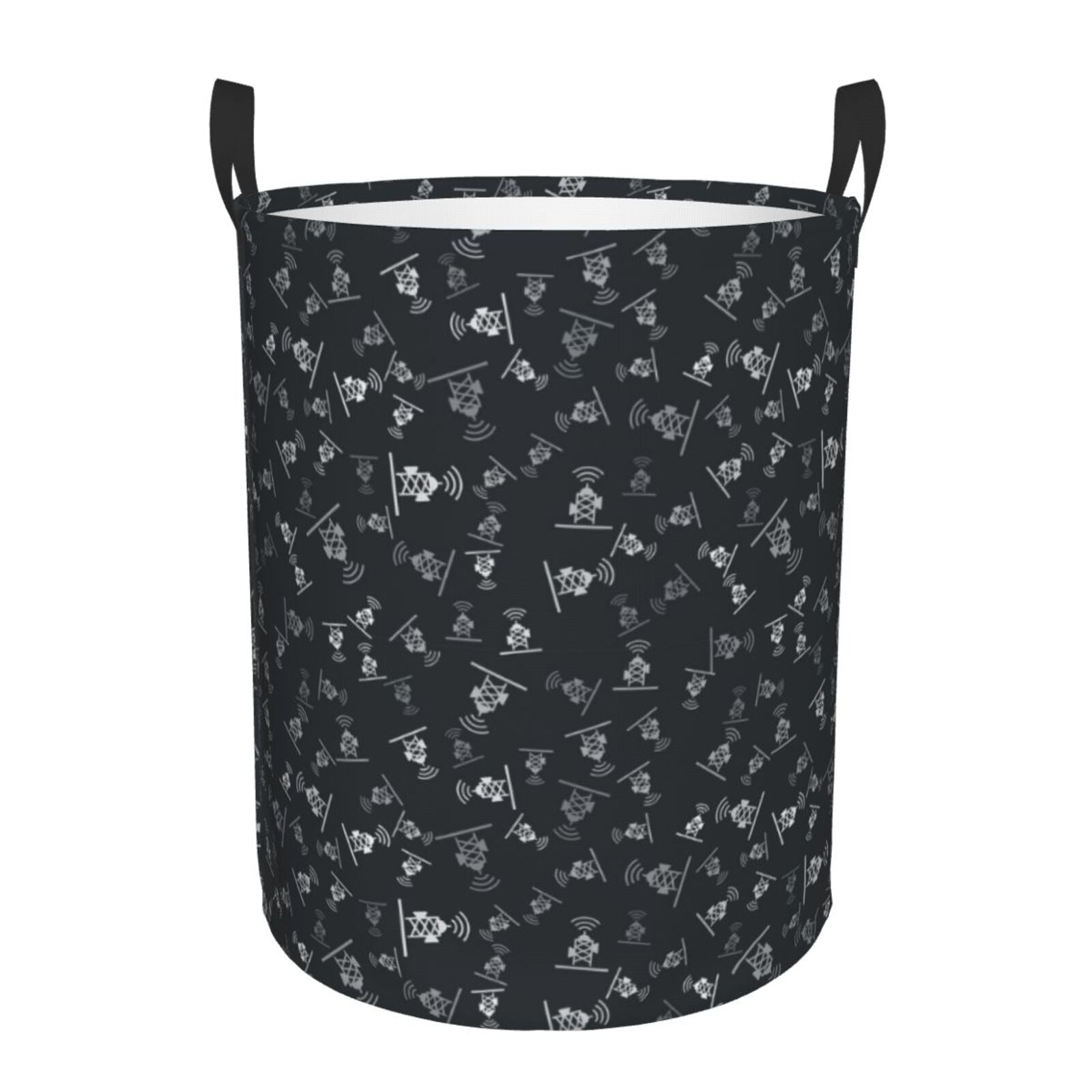 Picia Wireless Antenna Icon Large Laundry Basket, Waterproof, Freestanding Laundry Hamper, Collapsible Tall Clothes Hamper with Extended Handles-Small