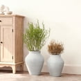 thumbnail image 5 of LuxenHome Antique White Cement Vase, 13.4" Tall, Decorative Accent for Tabletops and Open Shelving, 5 of 9