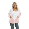 thumbnail image 3 of Women's Waterproof Spring Jacket Zipper Fully Taped Seams Rain Coat Spring Autumn Parka (Pink White, S), 3 of 9