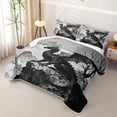 thumbnail image 3 of Metsweet Animal Dragon Bed Spread Queen, Japanese Style Queen Coverlet Set, Black White Gray, 3 of 7