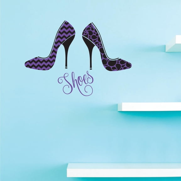 Custom Decals Shoes Wall Art Size: 20 Inches x 40 Inches Color: Multi