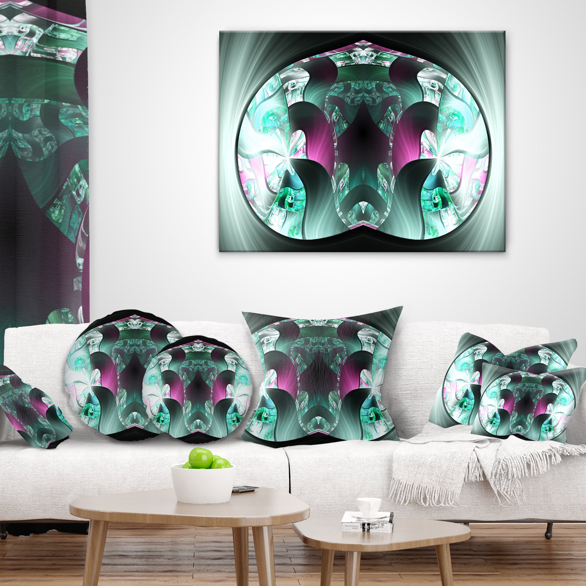 Designart Grey Capsule in Plasma - Abstract Throw Pillow - 12x20