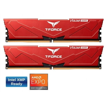 Team T-Force Vulcan 32GB (2 x 16GB) 288-Pin PC RAM DDR5 6000 (PC5 48000) Desktop Memory Model FLRD532G6000HC38ADC01