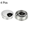 thumbnail image 4 of Cable Hole Cover, 2-inch Zinc Alloy Desk Grommet for Wire Organizer, 4 Pcs (Silver Tone), 4 of 4