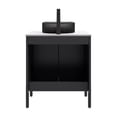 thumbnail image 4 of 24" Sturdy Compact Freestanding Cabinet, Bathroom Storage Unit with Soft Close, Modern Small Bathroom Vanity with Ceramic Sink for Bathroom Use, Black White, 4 of 7