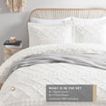 thumbnail image 4 of Blanco Funda Nórdica Tamaño Completo / Queen, Boho Mechón de Microfibra Juego de Cama para Todos, 4 of 7