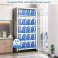 thumbnail image 4 of S-HOME 65 Inch Kitchen Pantry Storage Cabinet, White Metal Display Storage Cabinet with Wheels, Adjustable Shelves for Home, 4 of 8