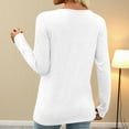 thumbnail image 7 of Ounisa Womens Tops Long Sleeve Shirts Fall Winter Casual V Neck Button Knit Pullover Lightweight Tunic Blouse, 7 of 7