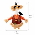 thumbnail image 6 of Thanksgiving Porch Goose Scarecrow Outfit with Plaid Shirt and Brown Overalls, Straw Hat and Crow Accent, 22.8 inch Fall Yard Decor, 6 of 8