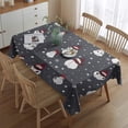 thumbnail image 2 of Dark Christmas Snowman Pattern Rectangle Tablecloth 60"x84",Waterproof Polyester Rectangle Table Cloth, Wipeable Spillproof Polyester Tablecloth for Dining, Camping, Indoor and Outdoor, 2 of 5