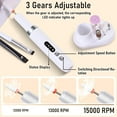 thumbnail image 4 of Aorsher Rechargeable Cordless Electric Nail Drill Kit, Professional Electric Nail File for Acrylic Gel Dip Powder Nails, 3 Speeds 15000RPM, Portable Manicure Pedicure Tool, 4 of 14
