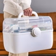thumbnail image 4 of Emergency Kit Box Non-slip Carrying Handle Transparent Visible Large Capacity Container Multi-layer Medical Organizer Family First Aid Box for Home, 4 of 8
