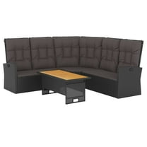 vidaXL Patio Furniture Set 2 Piece Sectional Sofa with Cushions Poly Rattan