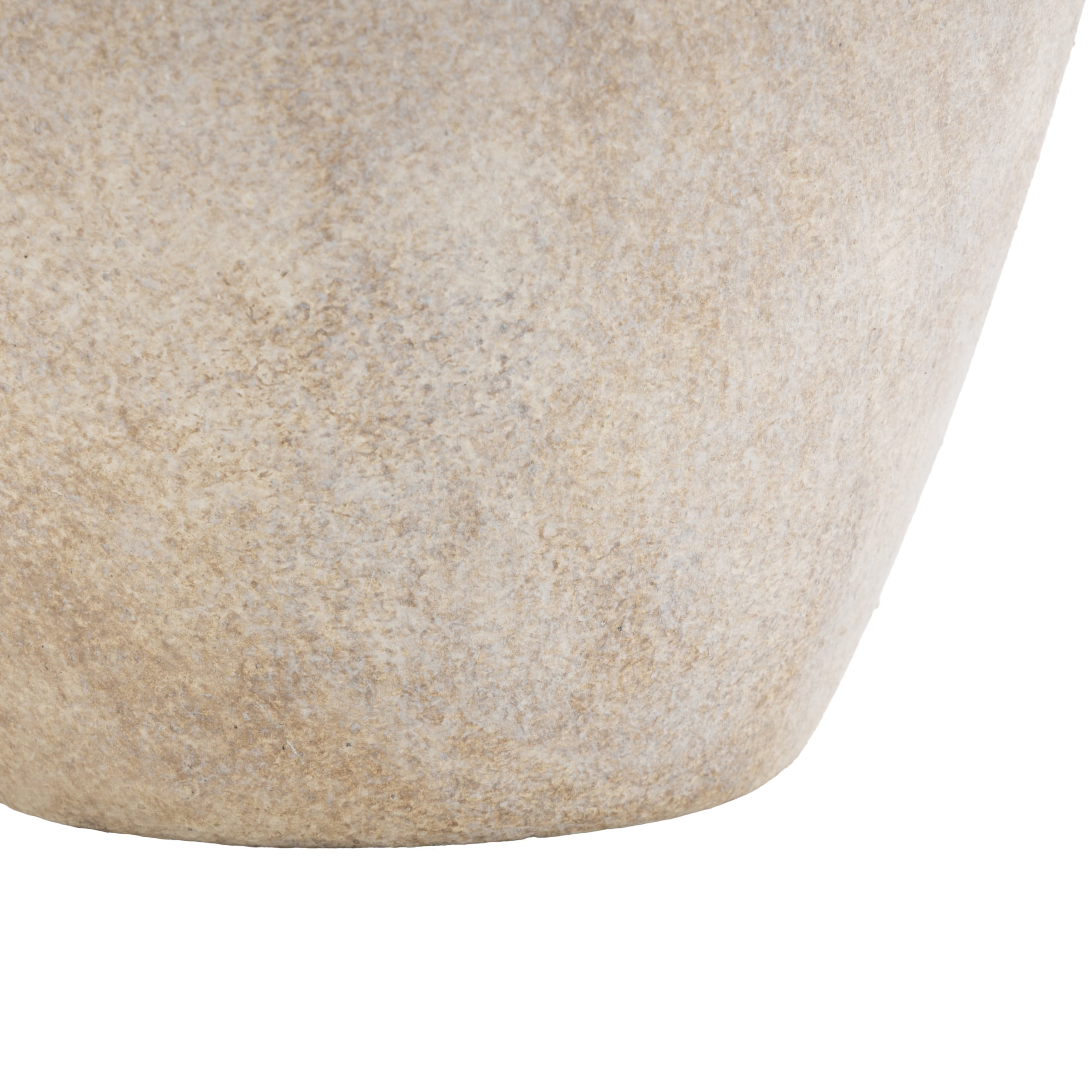 DecMode 13" Wide Washed Cream Ceramic Vase with Brown Accents