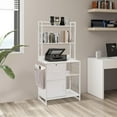 thumbnail image 2 of Vertical File Cabinet,Filing Cabinet with Shelves,Charging Station,Hanging Pouch and Hooks,Vertical Filing Cabinet Fits Letter/A4/Legal Size (White), 2 of 14