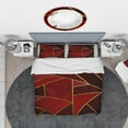thumbnail image 3 of Designart 'Yellow Triangulars over Shades of Red' Modern & Contemporary Bedding Set - Duvet Cover & Shams, 3 of 4