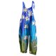 thumbnail image 1 of Gibobby Mono Corto Informal Mujer Primavera Verano Casual Moda Pantalones sin mangas Mono Estampado floral Vendaje Bolsillo Mono(Azul marino， M), 1 of 4
