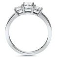 thumbnail image 2 of Pompeii 1 1/10ct Princess Cut Diamond Three Stone Engagement Ring 14K White Gold (G/H,I1), 2 of 6