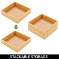 thumbnail image 4 of mDesign Stackable 9" Square Wooden Bamboo Drawer Organizer, 4 Pack, Natural Wood, 4 of 8