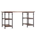thumbnail image 6 of Weston Home Clayton Wood and Metal Writing Desk, Brown, 6 of 8