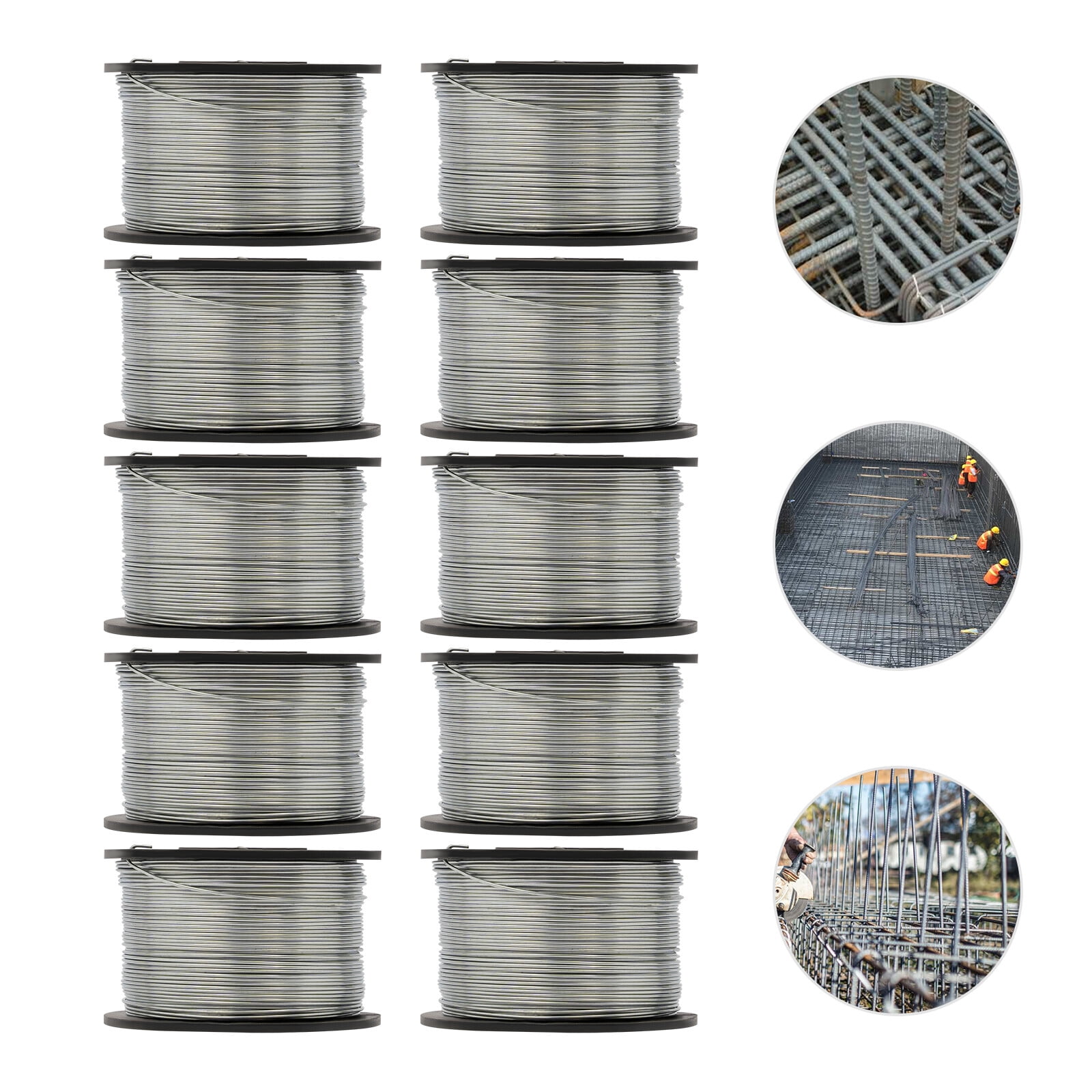 10 Rolls Galvanised Iron Wires Diameter 360.89 Ft Galvanized Cable Wire Rope for Chandeliers, Clotheslines, Lightning Lines Between Trees