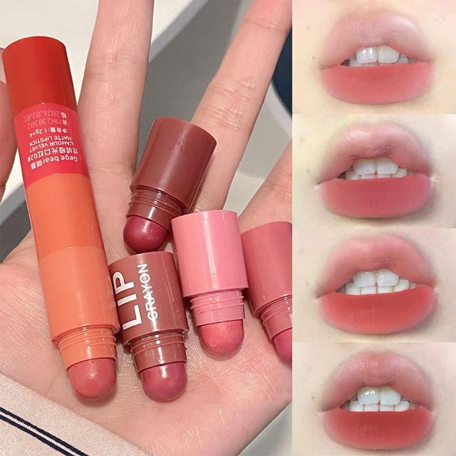 EZLIFE Kit de lápiz labial mate nude Velvet Sexy Red Lip Tinte antiadherente A2I6