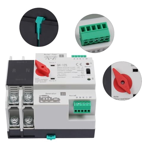 2P 100A Dual Power Automatic Transfer Switch AC 110V ATS PC Level Manual Changeover Generator Transfer Switch Tool 50HZ/60HZ